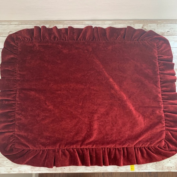Ethan Allen ruffled velvet upholstery pillow cover